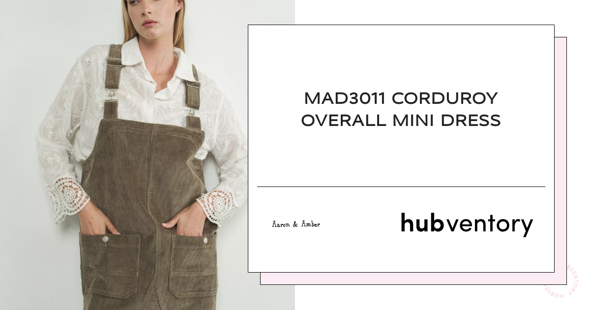 MAD3011 CORDUROY OVERALL MINI DRESS Hubventory