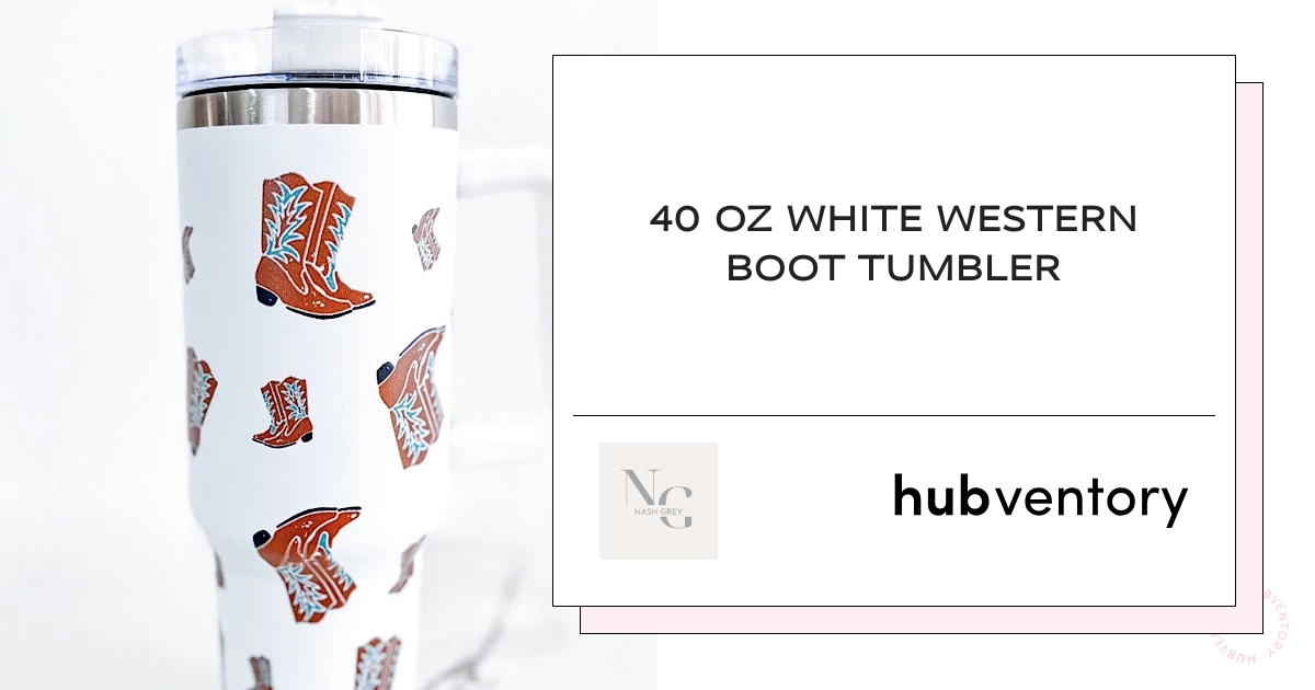 40 oz White Western Boot Tumbler – SVM Boutique