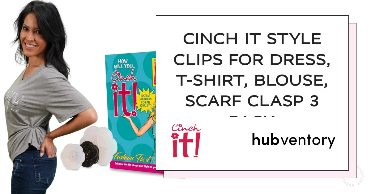 Cinch it Style Clips for Dress, T-Shirt, Blouse, Scarf Clasp 3 Pack