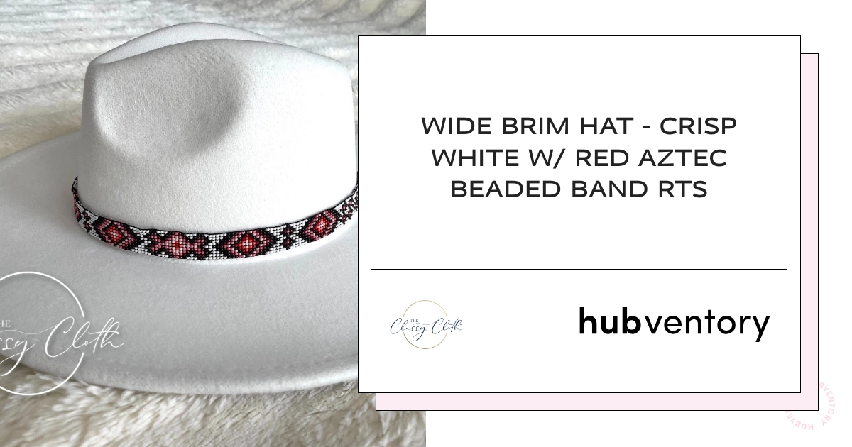 White Aztec Beaded Hat Band